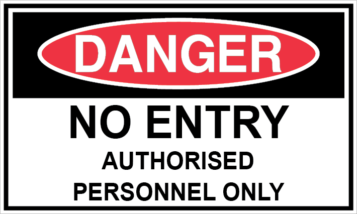 Metal 450x180mm No Entry Authorised Personnel only Safety Sign Plastic Poly 